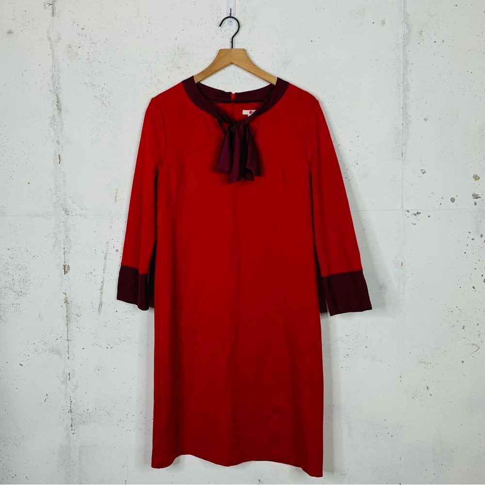 Boden Josie Ponte Neck Tie Dress Size 10L